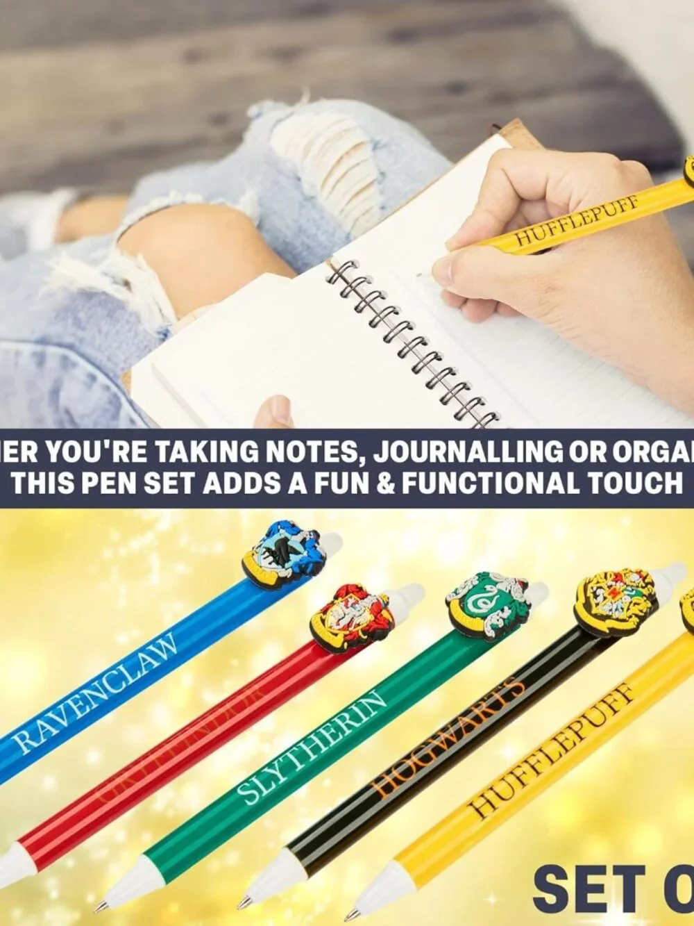 Get Trend Harry Potter 5Pc Erasable Gel Ink Pens Blue Kawaii Stationery Set